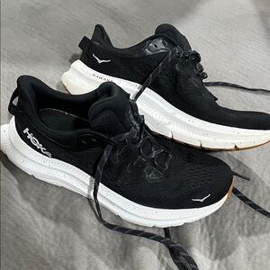 Hoka kawana Black and White Athletic Sneakers